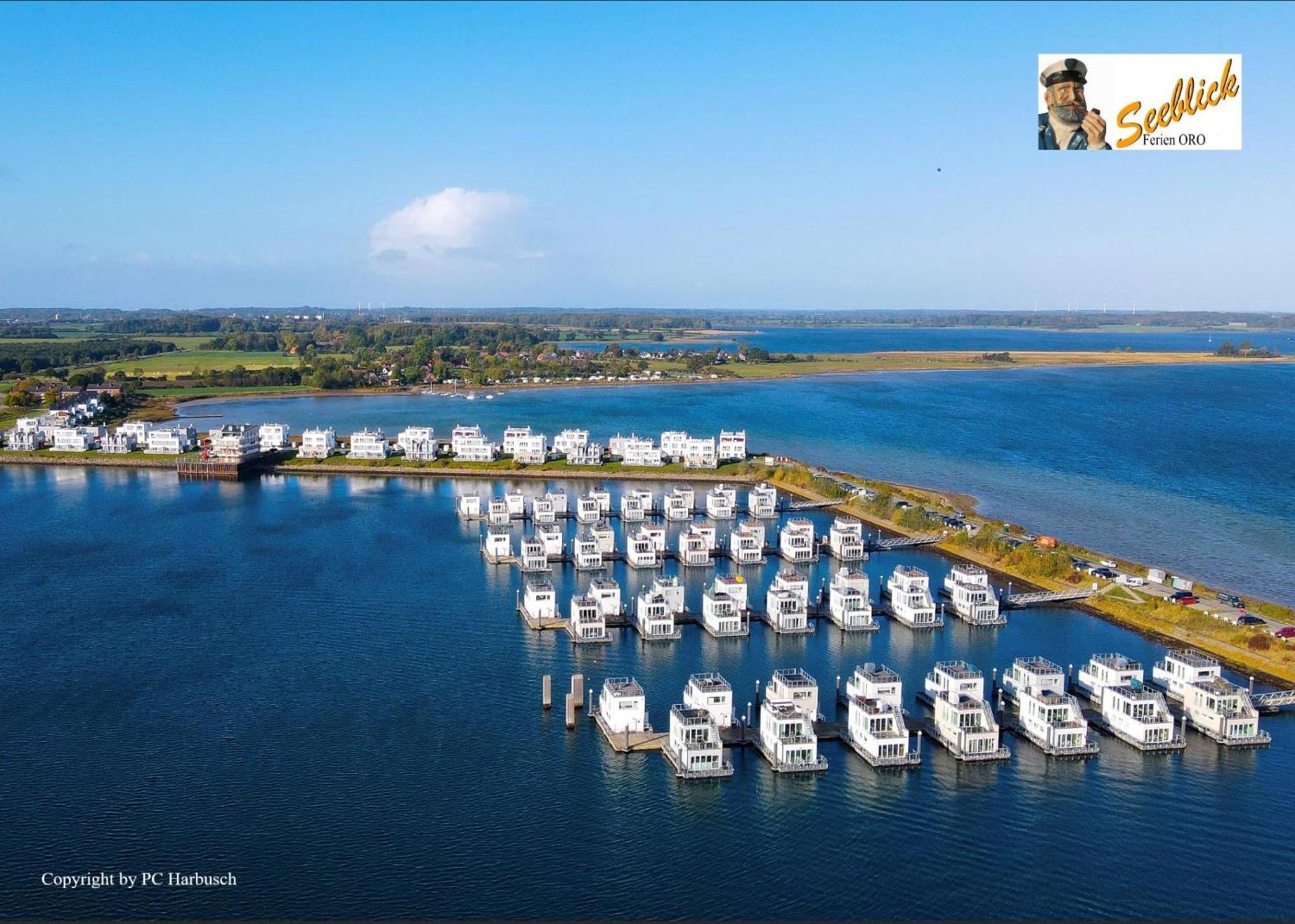Schwimmendes Ferienhaus Antares One By Seeblick Ferien Oro, Rundum Wasser, Sauna Olpenitz Zewnętrze zdjęcie