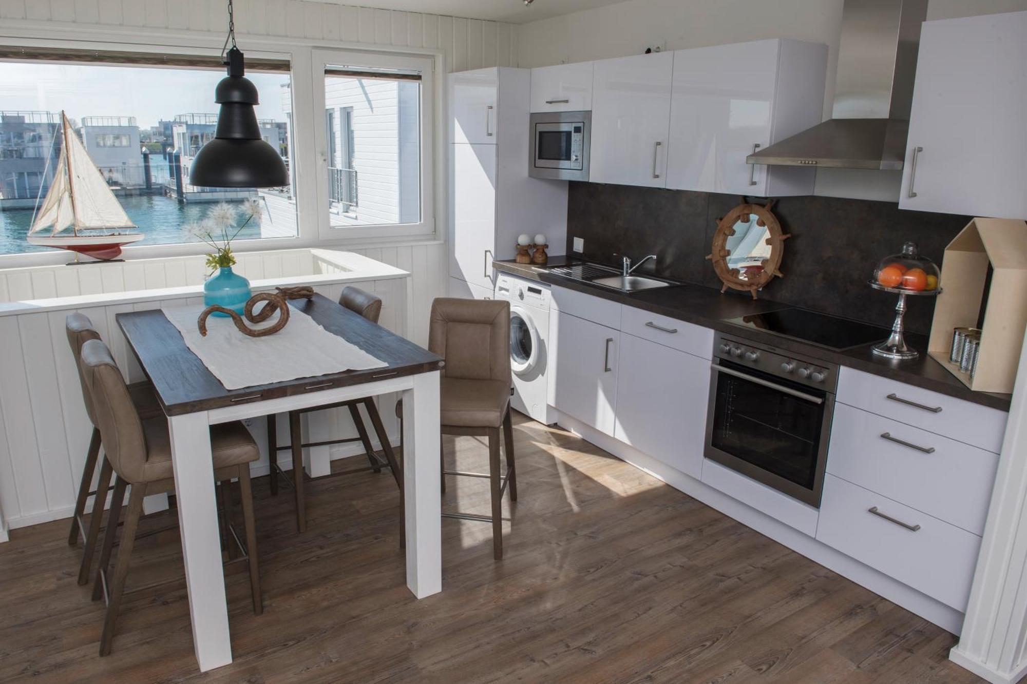 Schwimmendes Ferienhaus Antares One By Seeblick Ferien Oro, Rundum Wasser, Sauna Olpenitz Zewnętrze zdjęcie